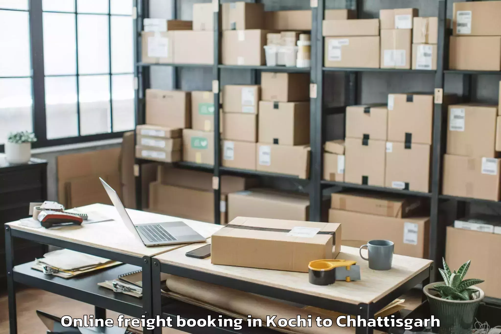 Quality Kochi to Kalinga University Raipur Online Freight Booking